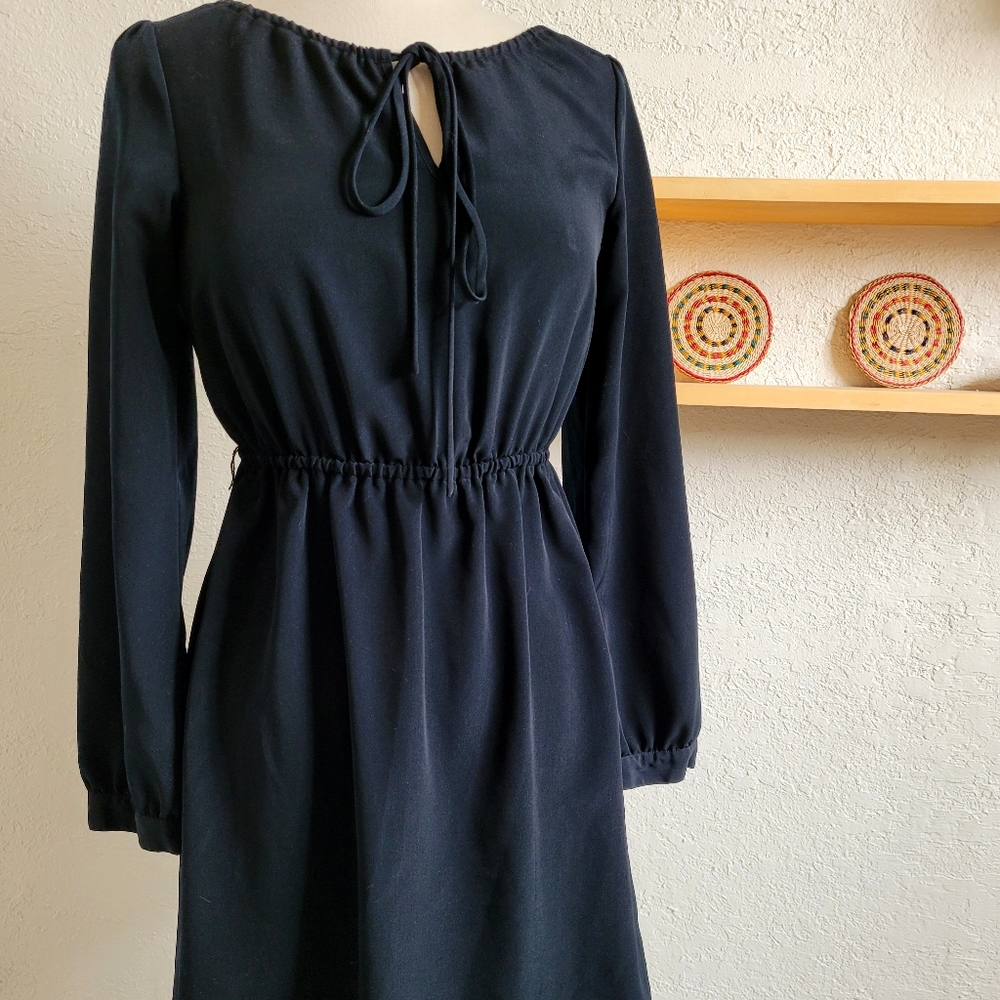 Massimo Black Long Sleeve Midi Dress XS